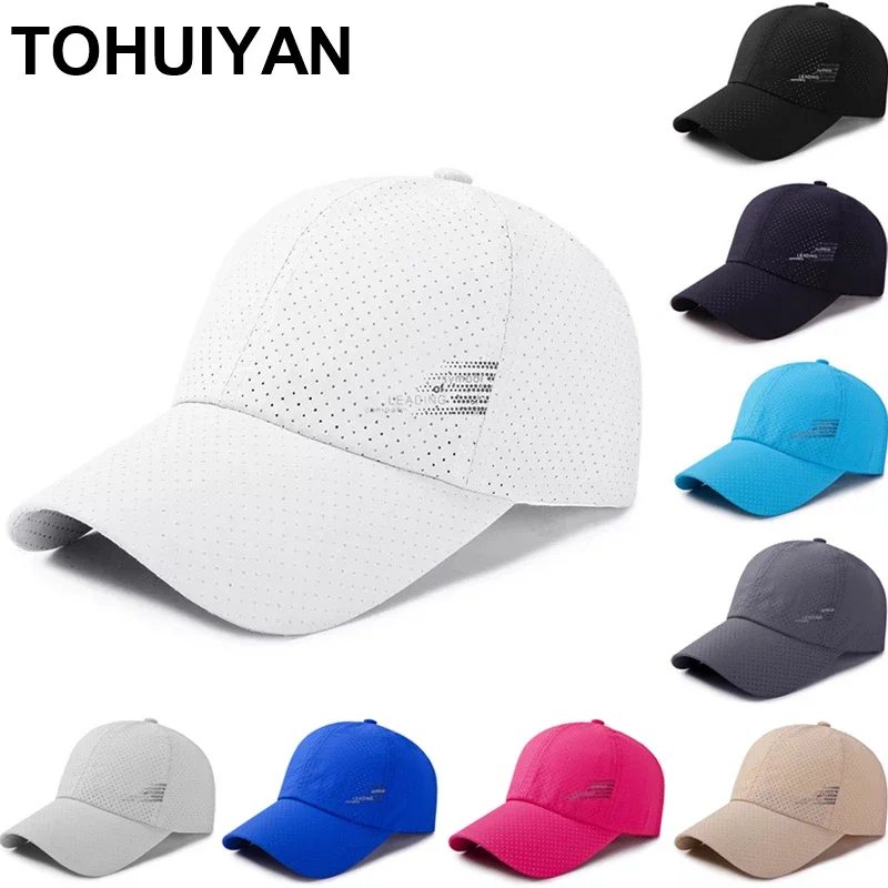 Summer Quick Drying Baseball Cap for Men Cooling Breathable Mesh Sun Hat UV Protection Casquette Fishing Hats Women Sports Caps