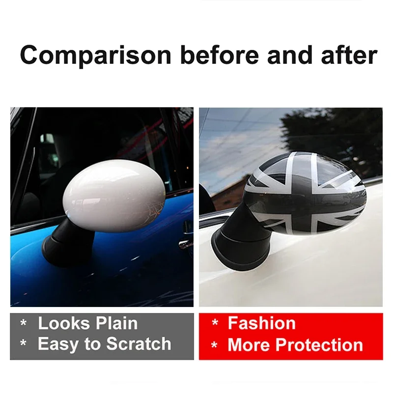 For The Black Flag Mini Cooper One S JCW F54 F55 F56 F57 F60 Before July 2019 Car Rear View Mirror Covers Stickers