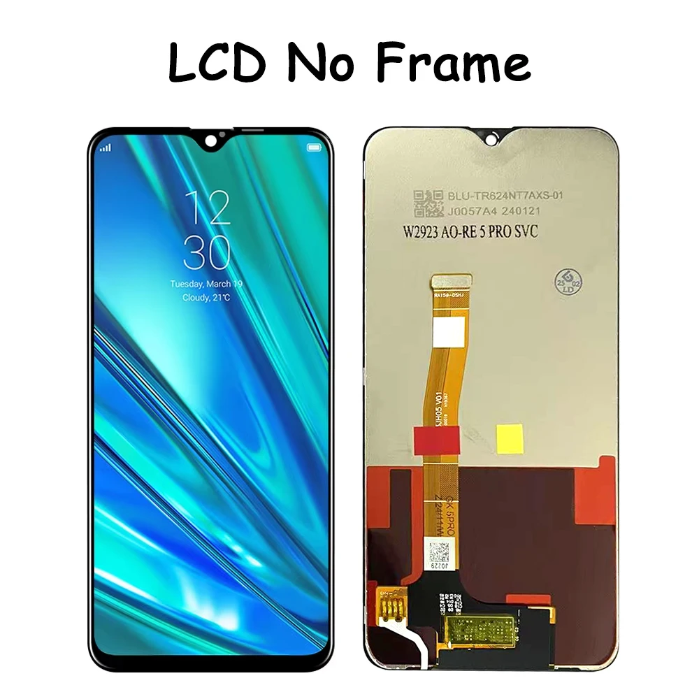 6.4" IPS LCD do Oppo Realme 5 Pro RMX1971 RMX1973 Wyświetlacz LCD z ekranem dotykowym i digitizerem, kompletny z ramką do Realme 5Pro — zdjęcie produktu 4