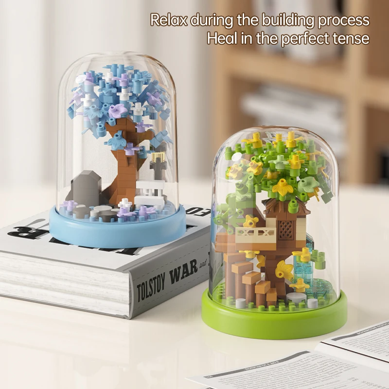 "Sakura Tree House Kit - DIY Cherry Blossom Fairy Garden | Romantic Home Decor Gift for Adults/Kids"