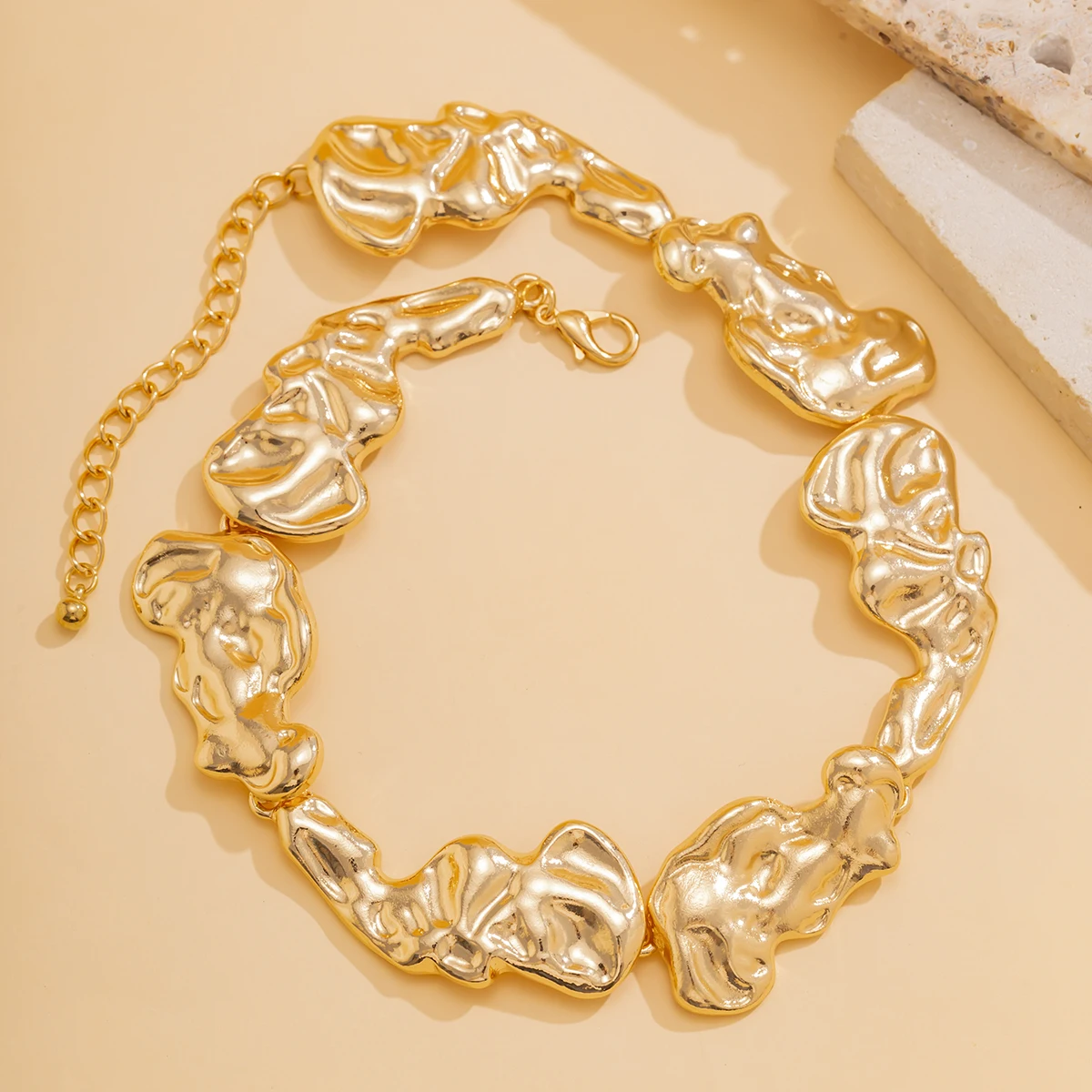 PuRui Steampunk Irregular Gold Color Collar Necklace Heavy Metal Chunky Chain Choker Jewelry On The Neck Women Party Gifts New