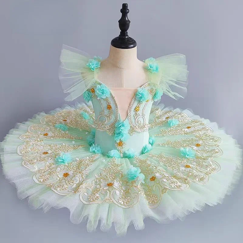 ballet skirt new children's professional Swan Lake dress tutu gauze dress fairy baby dress powder