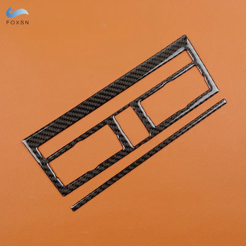 Car Soft Carbon Fiber Interior Accessories Central AC CD Control Frame Trim 2pcs For Audi Q7 2007 2008 2009 2010 2011 2012-2015