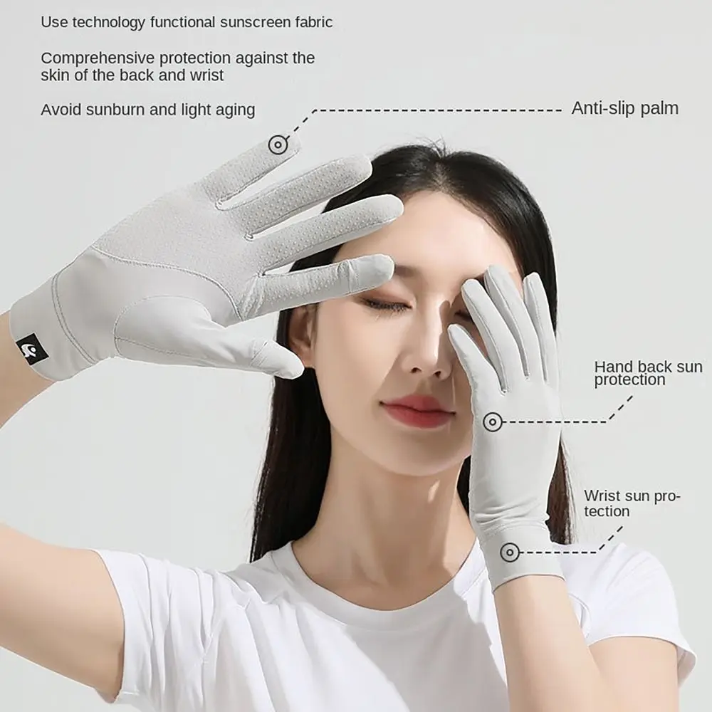 تنفس مكافحة الأشعة فوق البنفسجية قفازات واقية من الشمس مكافحة زلة الجليد الشعور قفازات شاشة لمس الحرير الجليد قفازات ركوب الخيل النساء الرجال