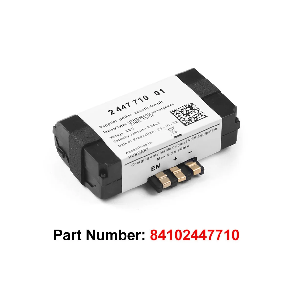 

SOS Emergency Battery 84102447710 84109361678 for F20 F22 F40 G30