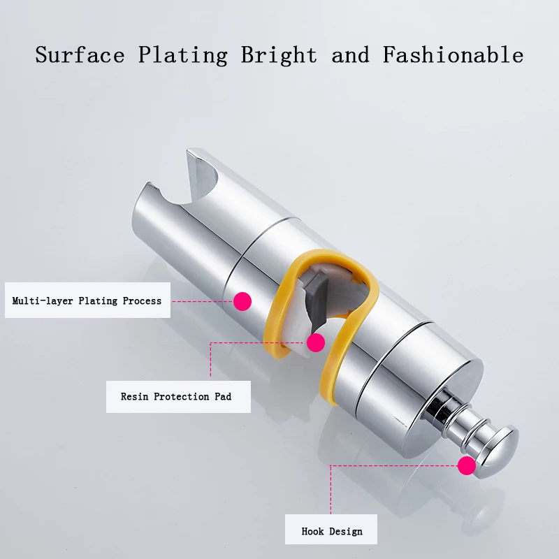 Shower Head Holder 18-25mm ABS Shower Slide Rail Bar Holder Adjustable Clamp Bracket Rod Shower Aksesori pengganti