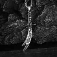 Islamic Imam Ali Zulfiqar Sword Pendant Necklace for Men and Women Quran Necklace Shia Islamic Jewelry
