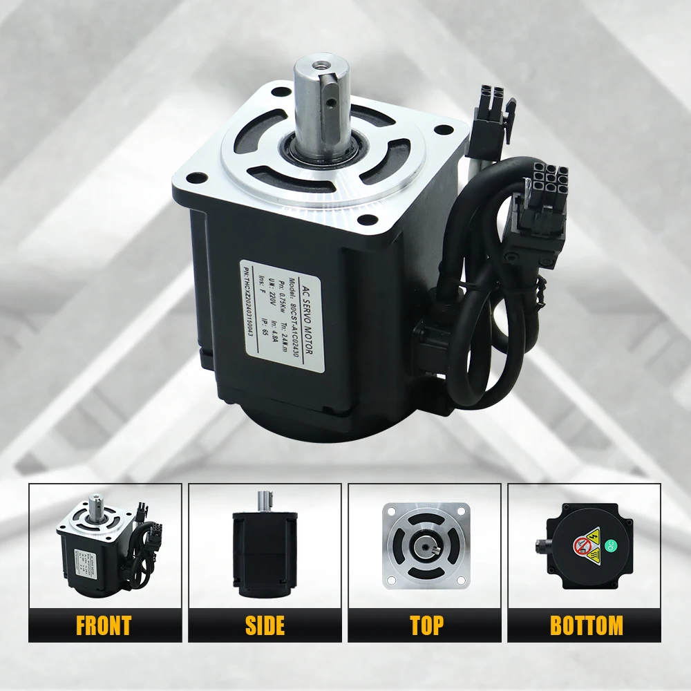 60CST 400W 1.3N 80CST 750W 2.4N 3000Rpm 220V AC Servo Motor With Magnetic Encoder C30 L15A L20A 7A Drive for CNC Engraver