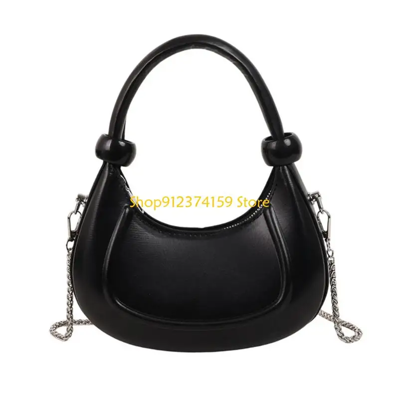 

G5AE Casual Dumpling Purse Clutches Shoulder Toted Handbag Shoulder Bag for Women Crossbody Bag with Removable Chain Gifts