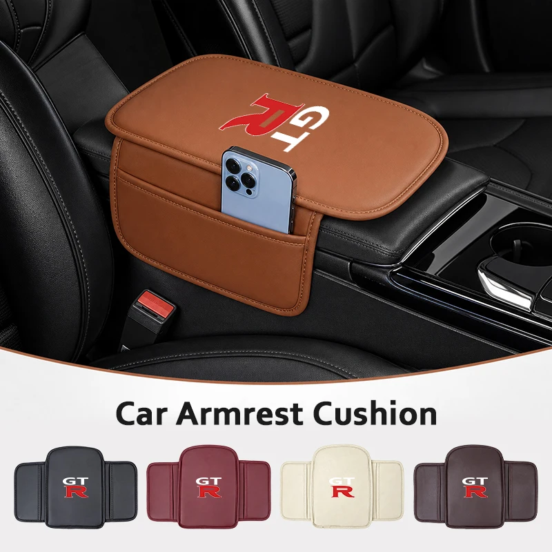 Car Armrest Box Booster Cushion Storage Bag Center Console Box Protect Cover For Nissan GTR NISMO JDM R32 R33 R34 Teana Skyline