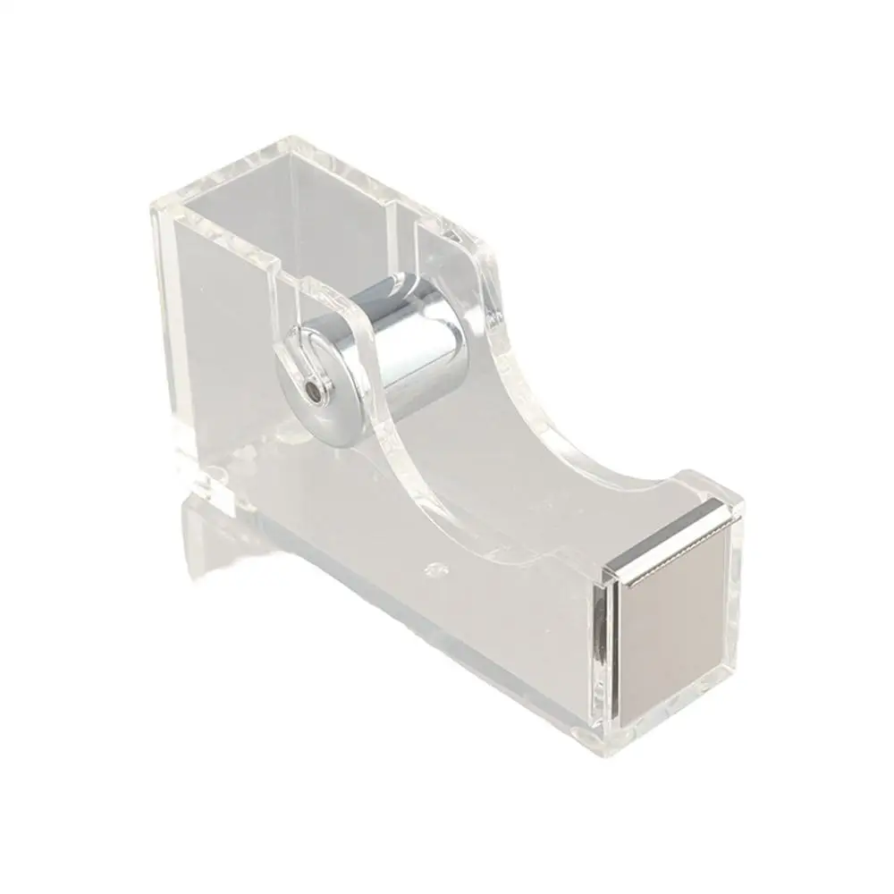 Widely Use Portable Tape Cutter Easy To Use Rust-proof Tape Stand Safe Sturdy Wheel Acrylic Tape Dispenser Indoor