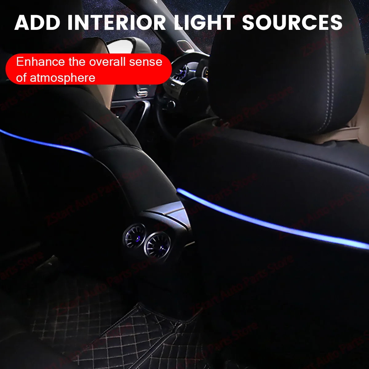 Car Seat Back Ambient Light 256 Colors For Mercedes-Benz W177 CLA GLA W118 W246 GLB B Seat Modified Car Interior APP Control