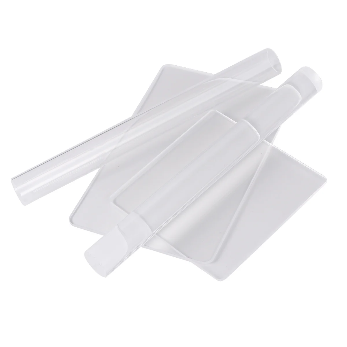 

4pcs Acrylic Tools Set For Polymer Clay Modeling Essential Diy Craft Kit Rectangle U-Shaped Board Roller Sturdy Polished Safe