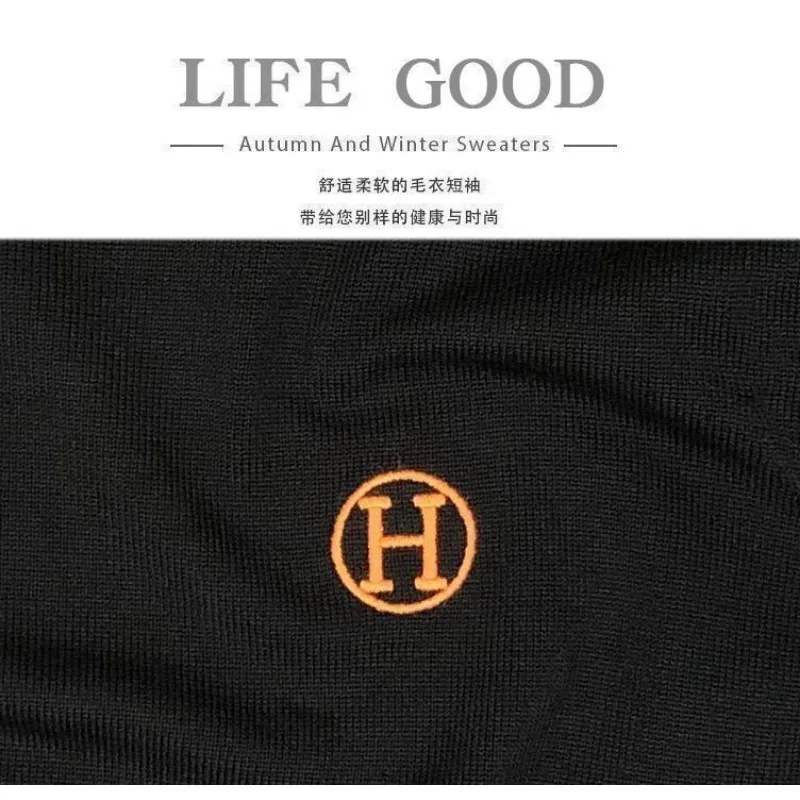 Men's Clothing Spring and Autumn high quality Trendy Brand Letter Printing Casual All-match Cold-proof Warm Sweaters