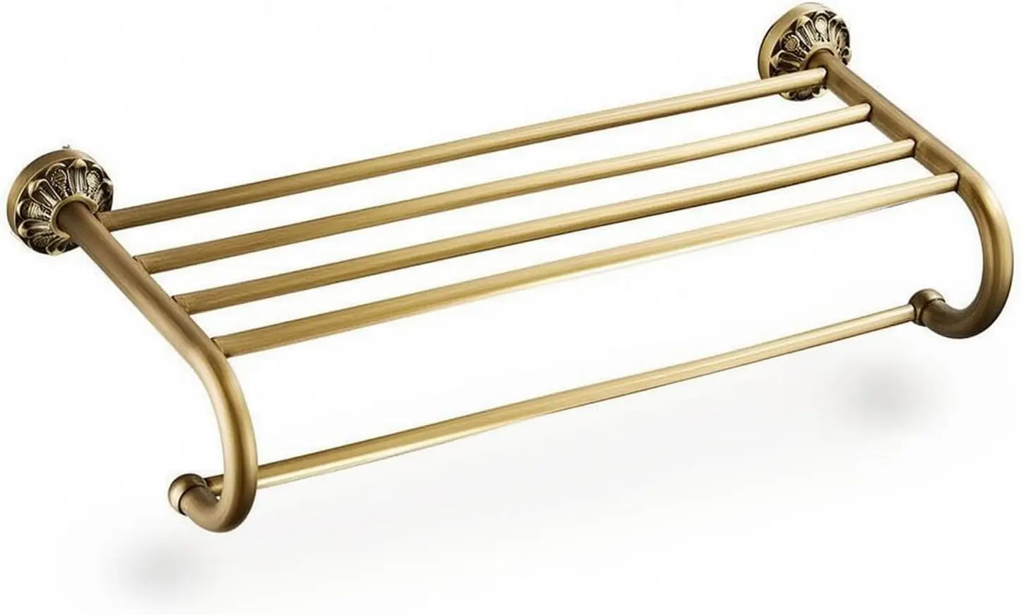 Wall-Attached Towel Rack Rustproof Towel Rack with Double Bar Heavy Duty for Washroom