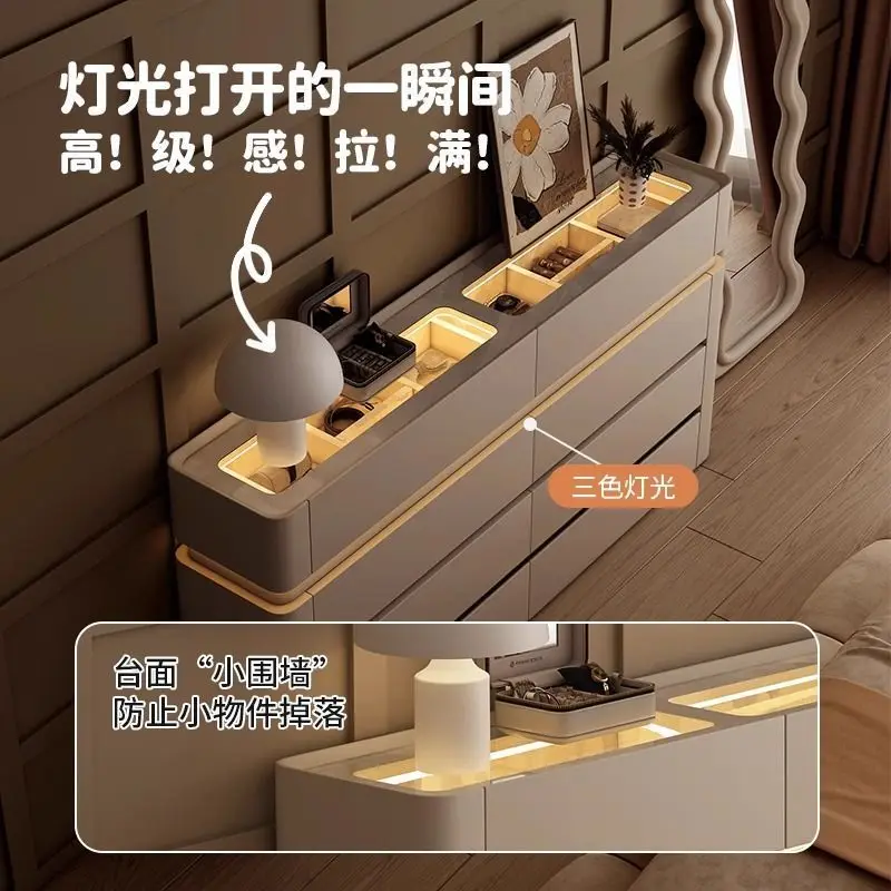 Ultra-thin jewelry cabinet Floor-to-ceiling bedroom side cabinet Bedside storage chest cabinet Light luxury cloakroom Jewelry di