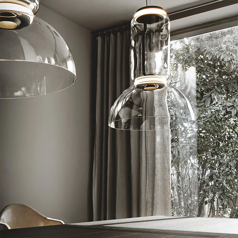 Lampe LED Suspendue en Verre au Design Nordique Moderne, Luminaire Décoratif d'Nik, Idéal pour un Salon, une Table à Manger, Nouveau Modèle