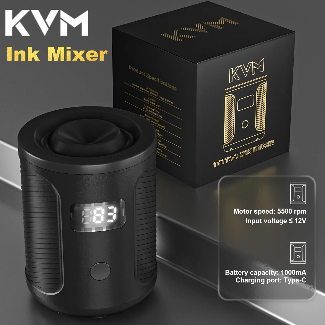 Wireless Tattoo Paint Shaker 1200mA Battery Three-speed Adjustment Vortex Shaker for Tattoo Ink Nails Polish Glue Shaking