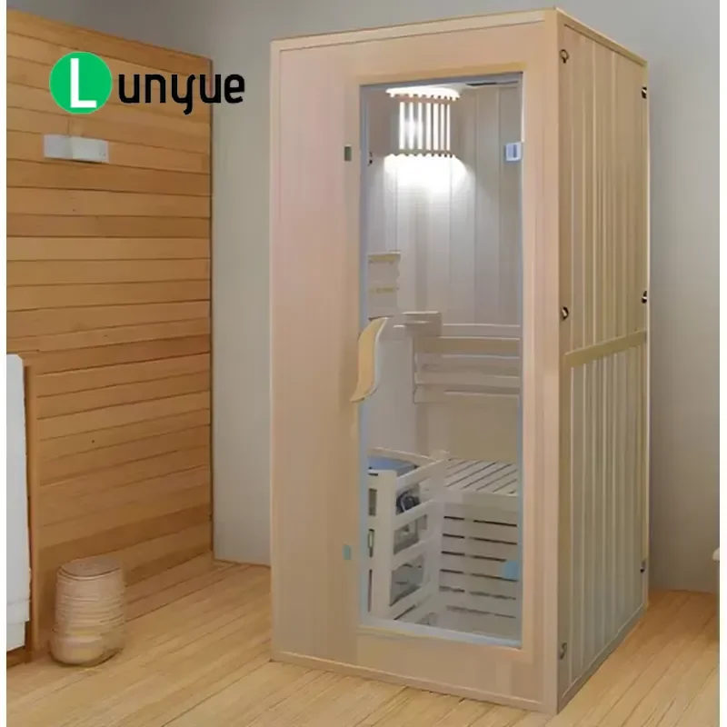 Single Person Wet Steam Sauna Home Spa Traditional Relaxation Body Care Portable Indoor Wellness Therapy Unit for Family Use