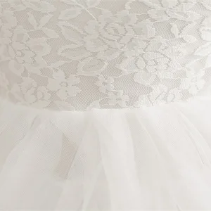 Blumenmädchenkleider für Hochzeit Kinder, Spitze Rückenless Tule Tutu, Prinzessin Prinzessin Party Kleidung, Baby 1. Geburtstag Taufe weißes Kleid 12 Hauptverkäufe weißes Kleid für Mädchen 10 Jahre - №10