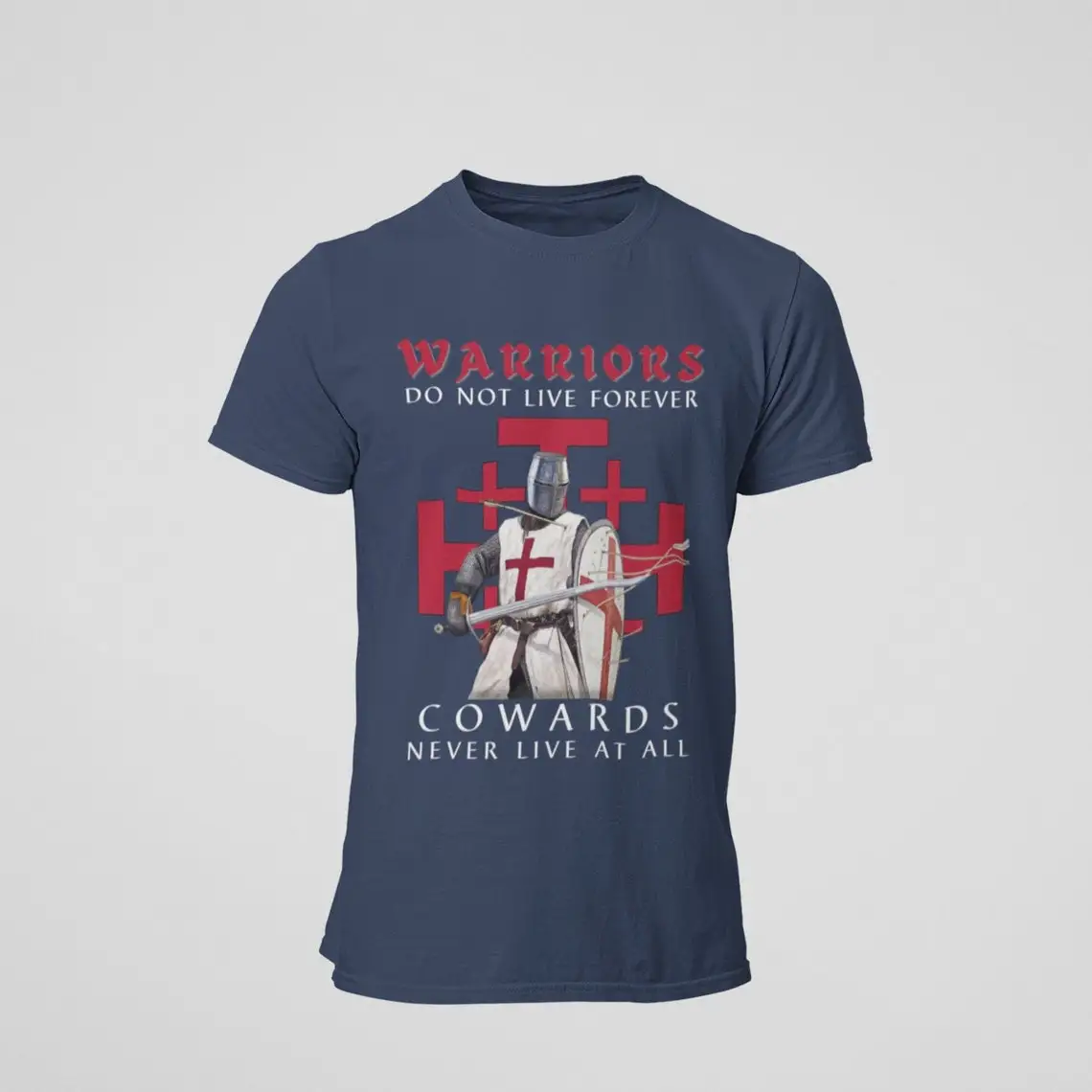 Christian Cross Faith and Freedom Knight Templar Warrior Inscription T-Shirt 100% Cotton O-Neck Short Sleeve Casual Mens T-shirt