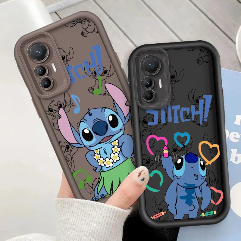 Disney Stitch Cartoon Cute Eye Ladder For Xiaomi MI 14 12T 11 Lite Poco M3 X5 X4 F5 F4 F3 F2 GT Pro 5G TPU Phone Case