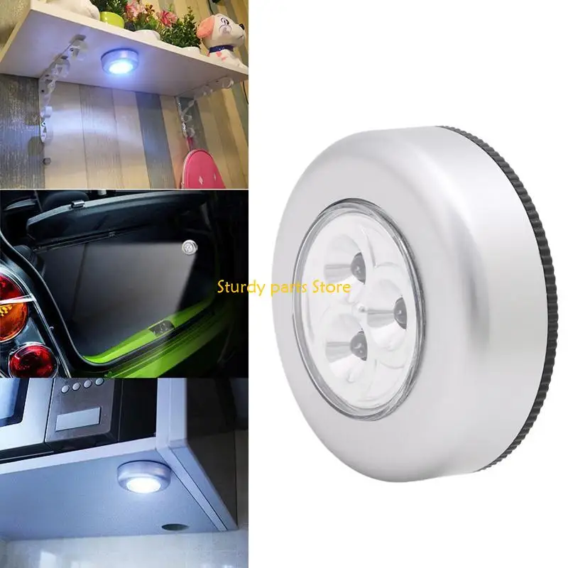 97QC 3 LED Car Home Wall Camping For Touch Push Lamp Battery Luz nocturna alimentada