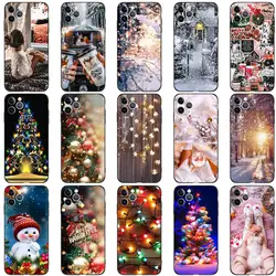 For iphone 11 Case for iphone 11 pro max Cover eleven coque etui 11pro Phone back Cover black tpu case winter christmas girl