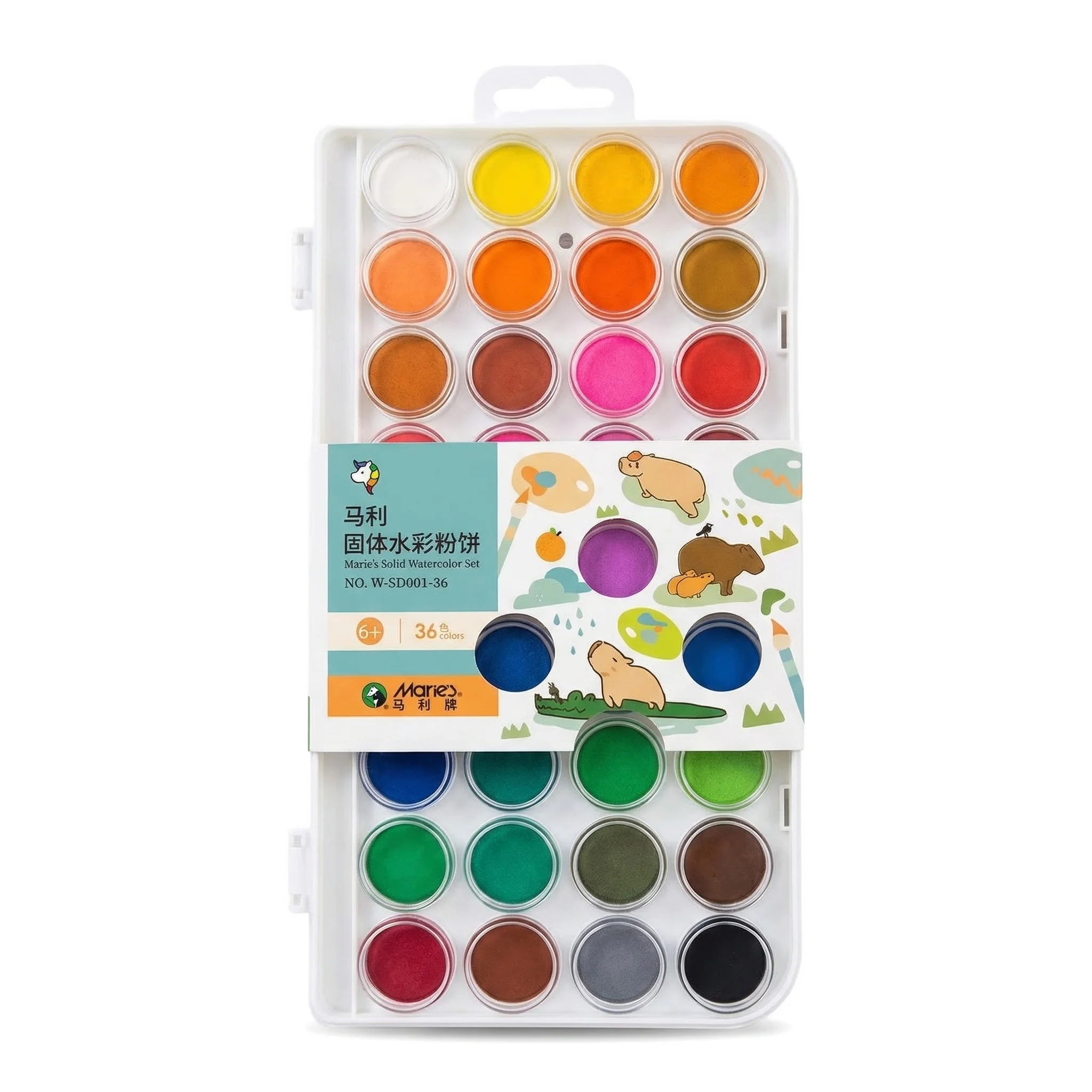 

Marie's 36/48 Colors Solid Watercolor Paint Set, Includes brush,for DIY Hand-painted,Painting, Perfect Gifts for Artists, Adults