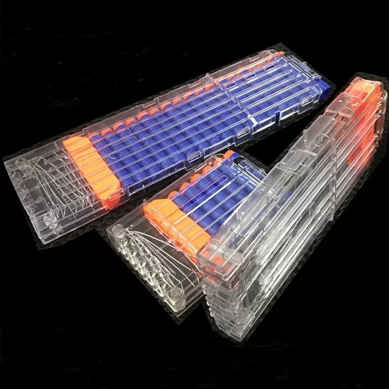 Transparent Orange Universal Reload Clip 6 /12 /18 Rounds for Magazine Darts Soft Bullet Toy Gun Accessories
