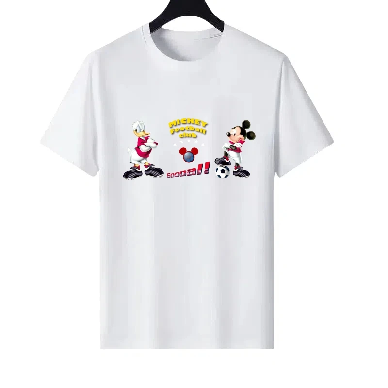 

Disney Mickey Mouse Pattern Woman Sporty Round Neck Parent-child Clothing Ladies Cheap Y2k Short Sleeves T-Shirt Men Sweatshirts