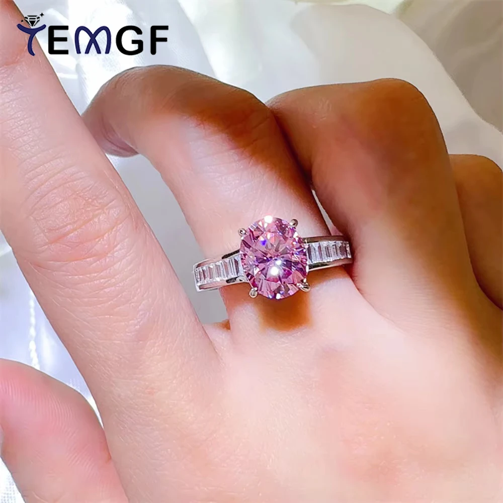 

TEMGF Luxury 3CT Moissanite Ring 925 Pure Silver Proposal Ring for Women Bride Wedding Fine Jewelry Gifts With GRA Can Be Tested