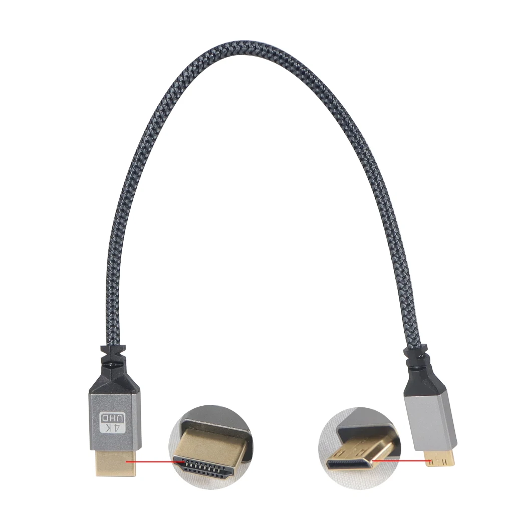 4K@60HZ Nylon Braid HD Compatible Mini HDMI-compatible to HDMI-compatible Extension Male to Male Plug Cable 1M/1.5M/2M/3M/5M