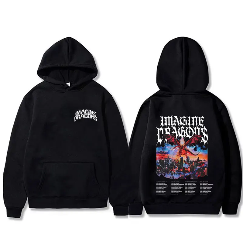 

Imagine Dragons Band Loom World Tour 2025 Hoodie Men Women Rock Punk Gothic Streetwear Male Casual Oversized Pullover Hoodies