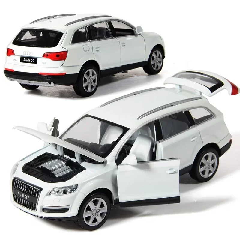 1/32 아우디 Q7 SUV 합금 자동차 모델, 다이캐스트 금속 장난감 차량 자동차 모델, 높은 시뮬레이션 컬렉션, 소리와 빛 어린이 선물