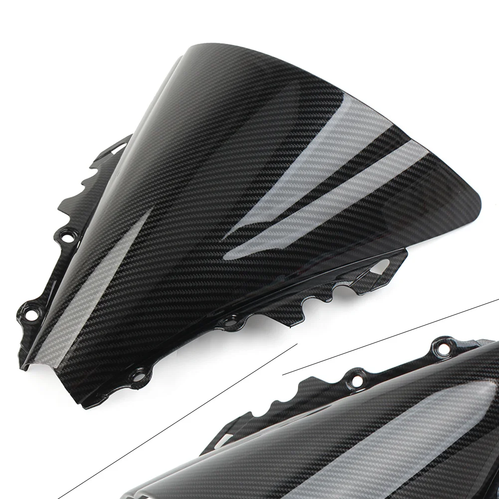 Carbon Fiber Motorcycle Double Bubble Windscreen Windshield ABS Plastic For Yamaha YZF R6 2006 2007