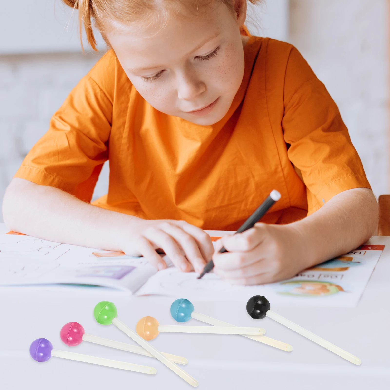 

6Pcs LollipopShaped NeutralPens C GelInk 05mm StudyOffice Stationery BulkPack MixedColors StudentGift