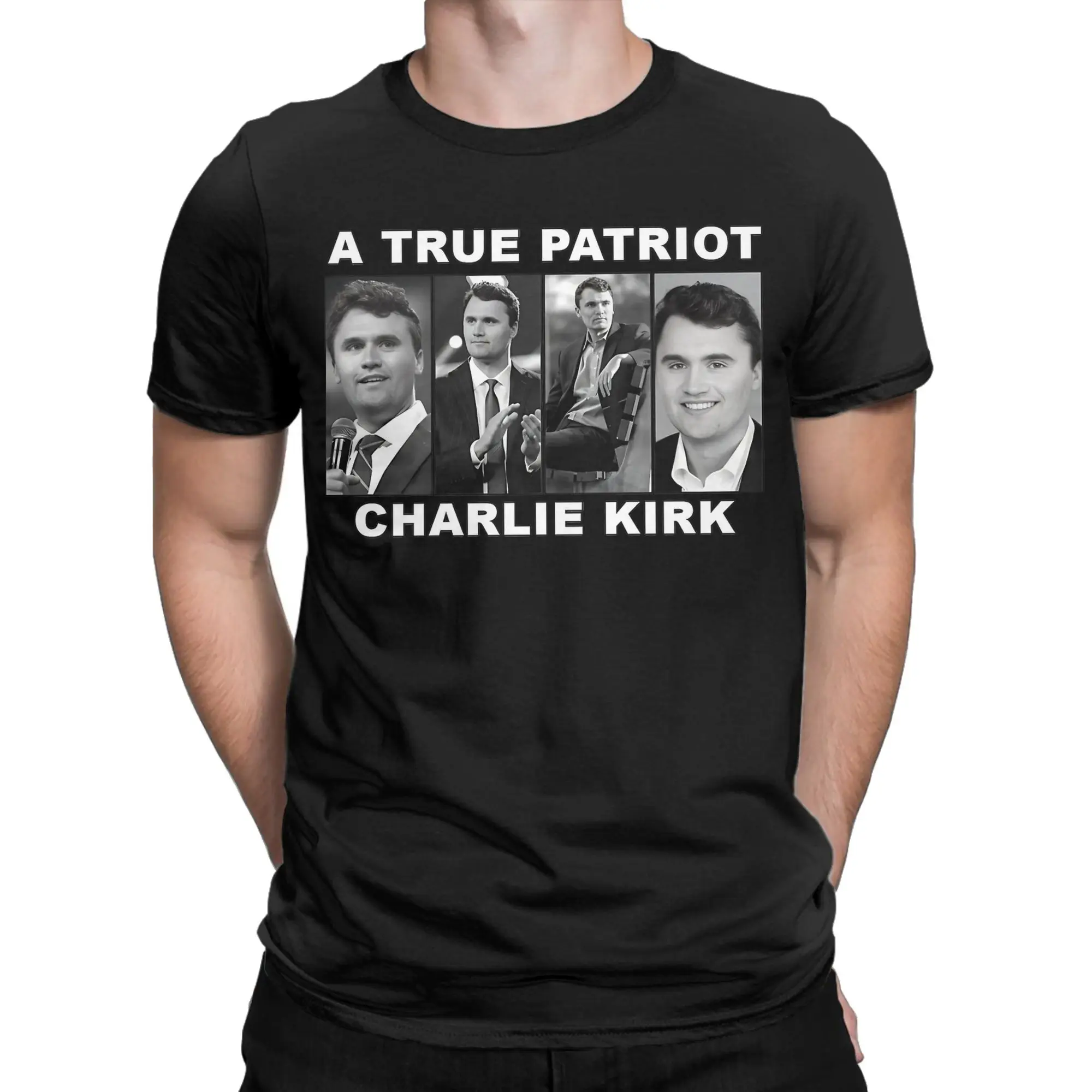 Charlie kirk justiça para charlie kirk Camiseta de algodão verão camisetas incríveis o-pescoço na moda legal camiseta plus size barato topos
