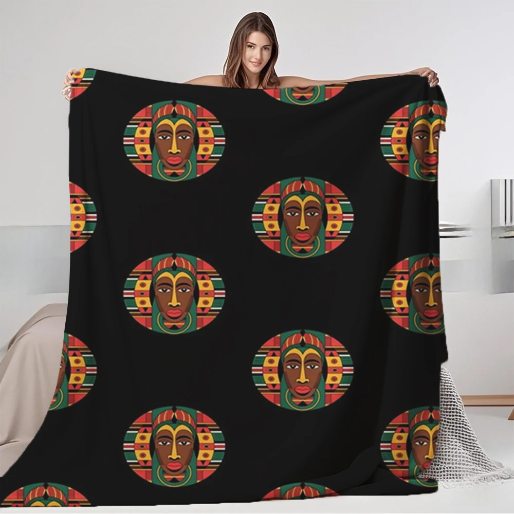

Custom Flannel Bed Blanket Futuristic African Patternprints European Classical Bedspread Reversible Blanket Moisture-wicking