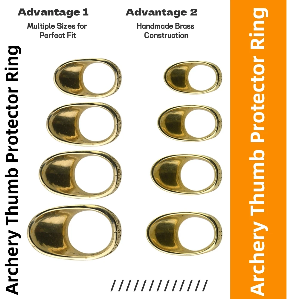 

Archery Thumb Ring Guard - Handmade Brass Finger Protector, Perfect for Outdoor Hunting & Shooting, Essential Archery Accessory