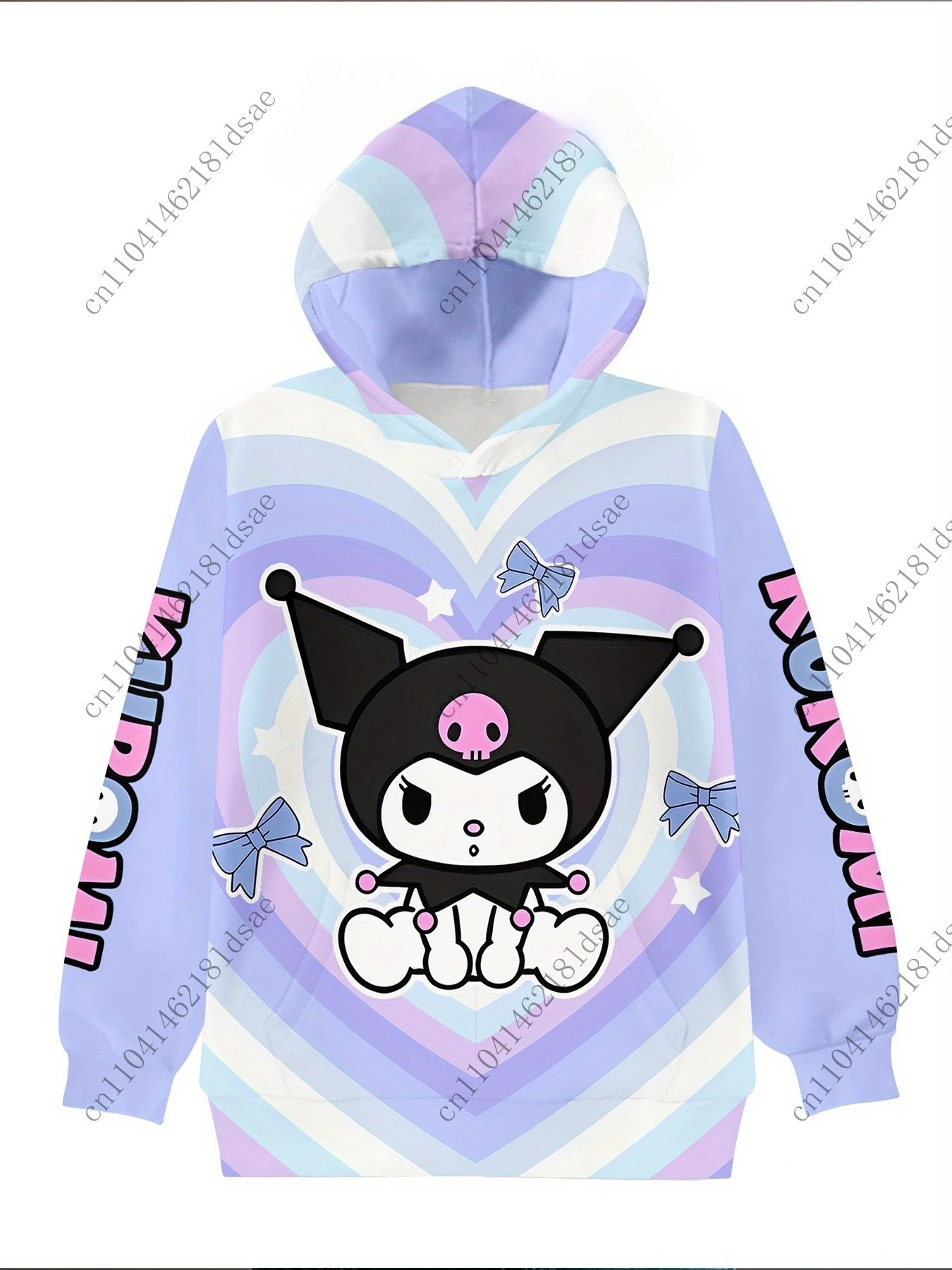 

Kurome Cartoon Hooded Sweatshirt Warm Children's Wave Fashion Casual Tops Clothing polyester Hoodie Autumn/Winter Anime Coat
