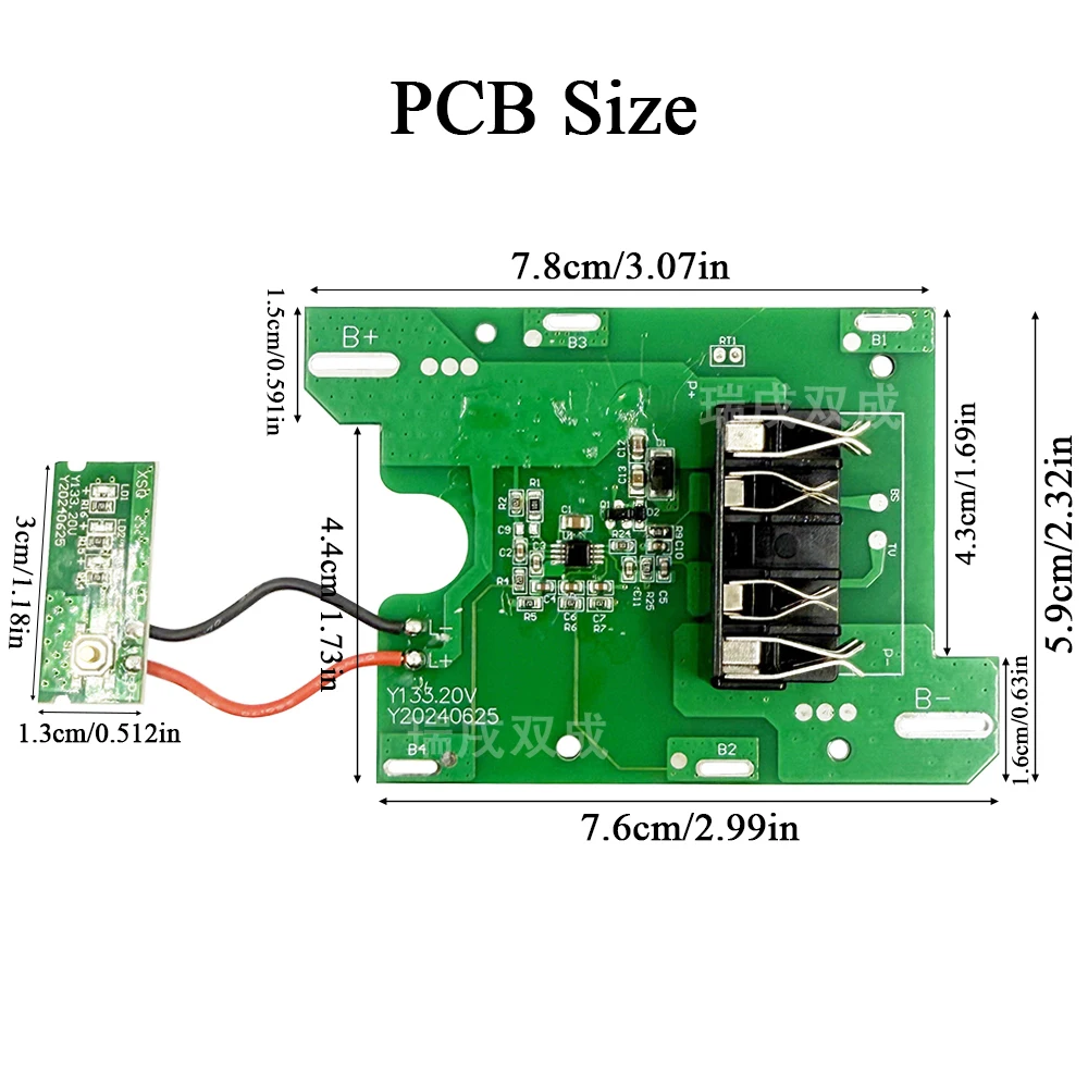 Power Tool Parts for Worx 20V 5 Pin WA3525 WA3575 Lithium Battery Charging Protection Circuit Board PCBA Case Box Shell Housings