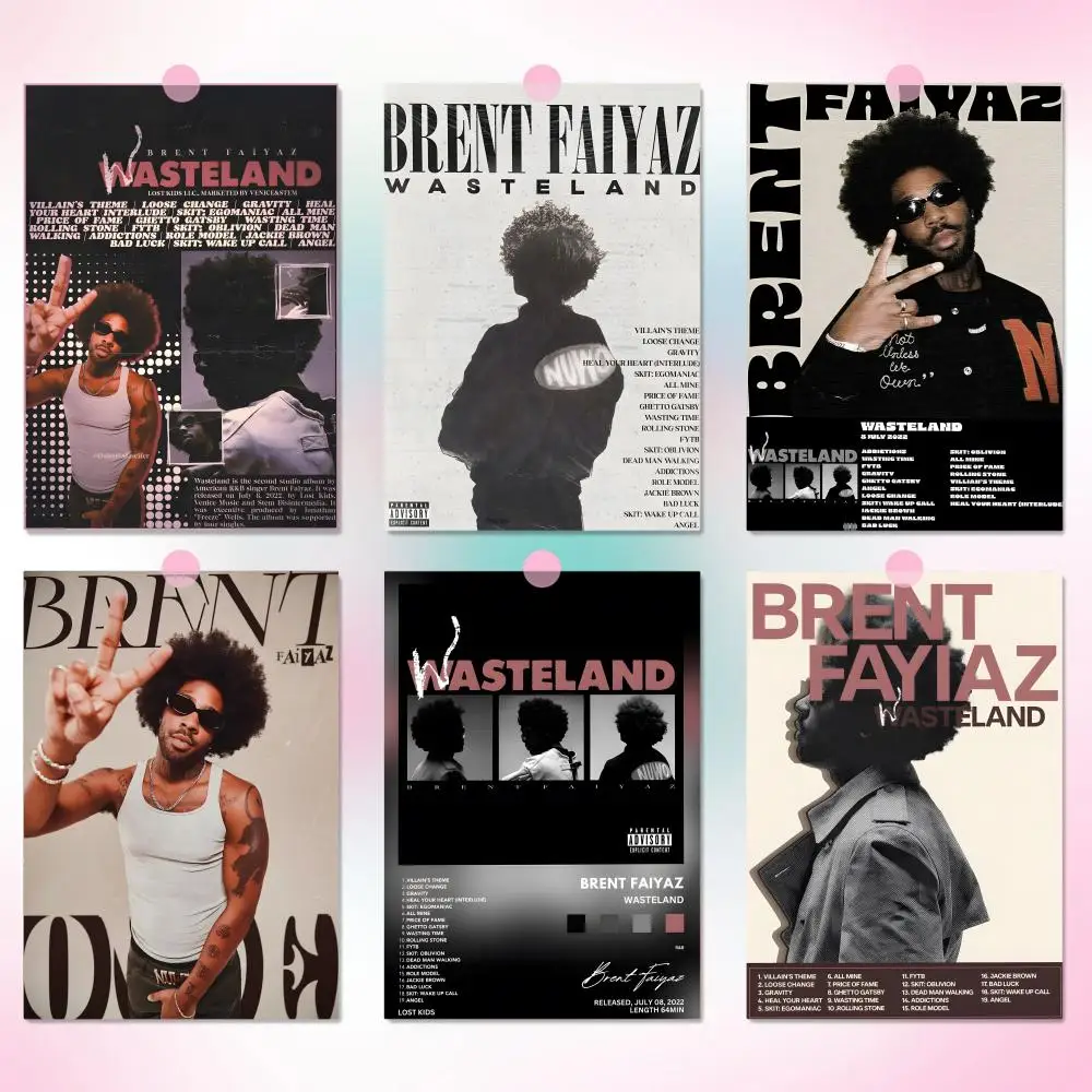 Singer B-Brent F-Faiyaz Poster Sticker For Living Room Bedro