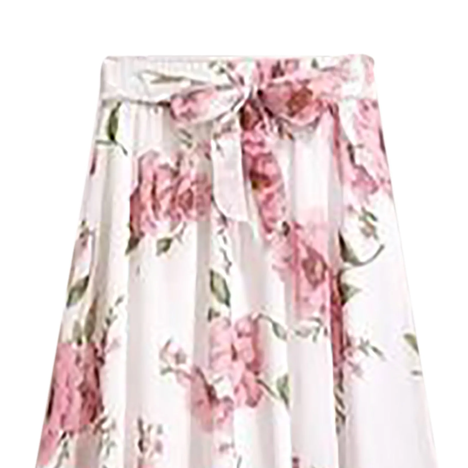 Jupe mi-longue à imprimé floral pour femmes, en mousseline de soie, taille haute, style bohème, mode élégante, été 2024