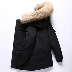 -30 Degree Keep Warm White Duck Down Winter Jackets Men Windproof Hooded Fur Collar Thicken Down Jacket Coat Male Size S-3XL