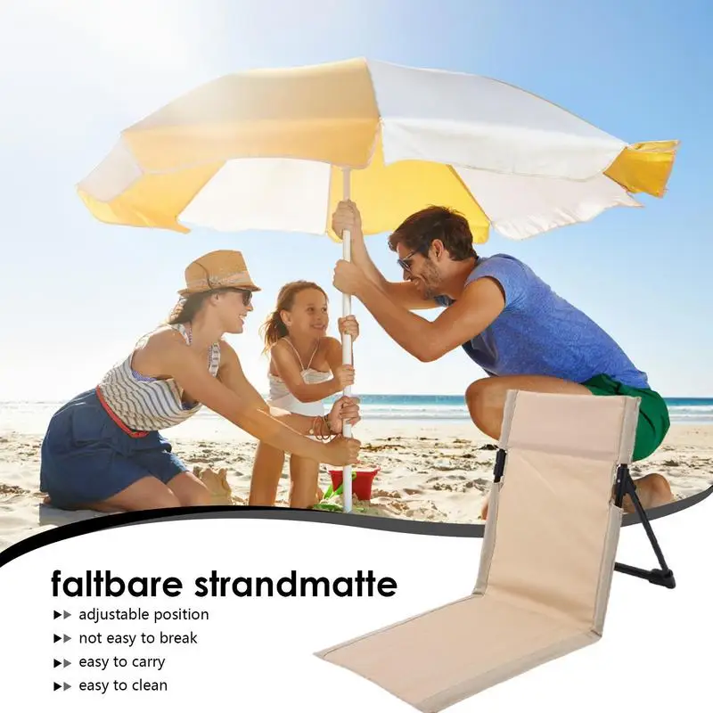 Beach Lounger Portable Beach Mat Lounge Chair Water Proof Folding Beach Chair With Adjustable Backrest For Garden Beach Patio