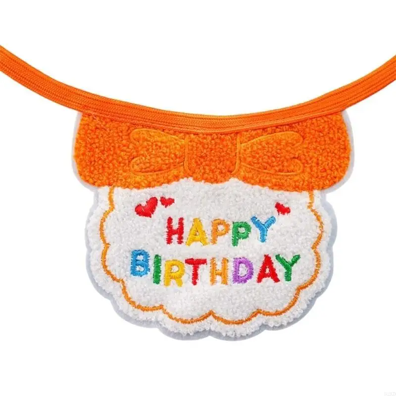 62KD 2Pieces Pet Birthday Accessories Lovely Cats Bib and Party Hat for Theme Event