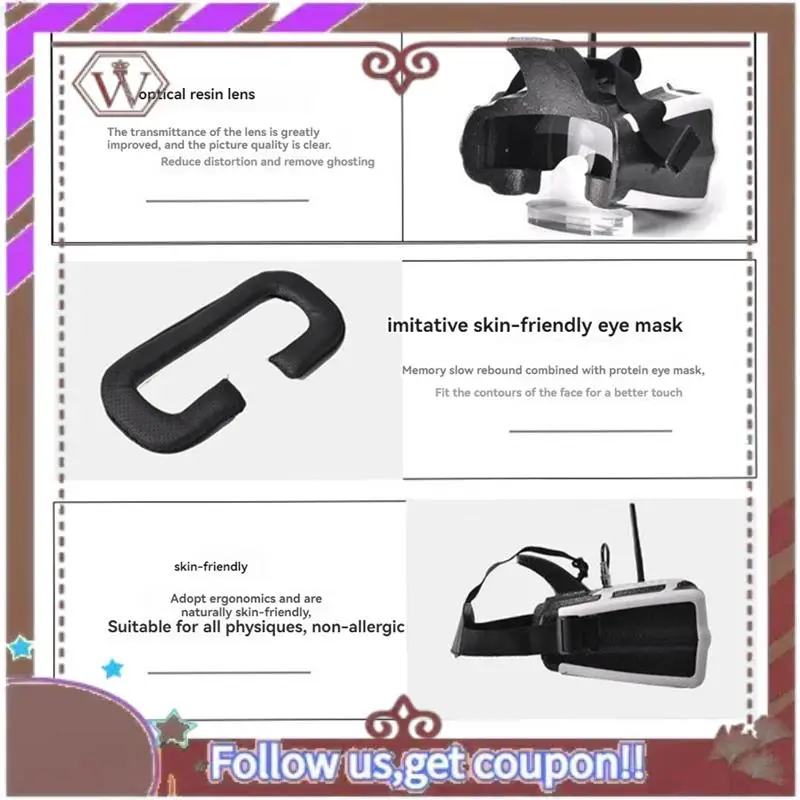 ABBG-5.8G FPV Goggles 7-Inch Display Receiver 1280X800 40CH -Compatible FPV Video Goggles For FPV Drones EU Plug