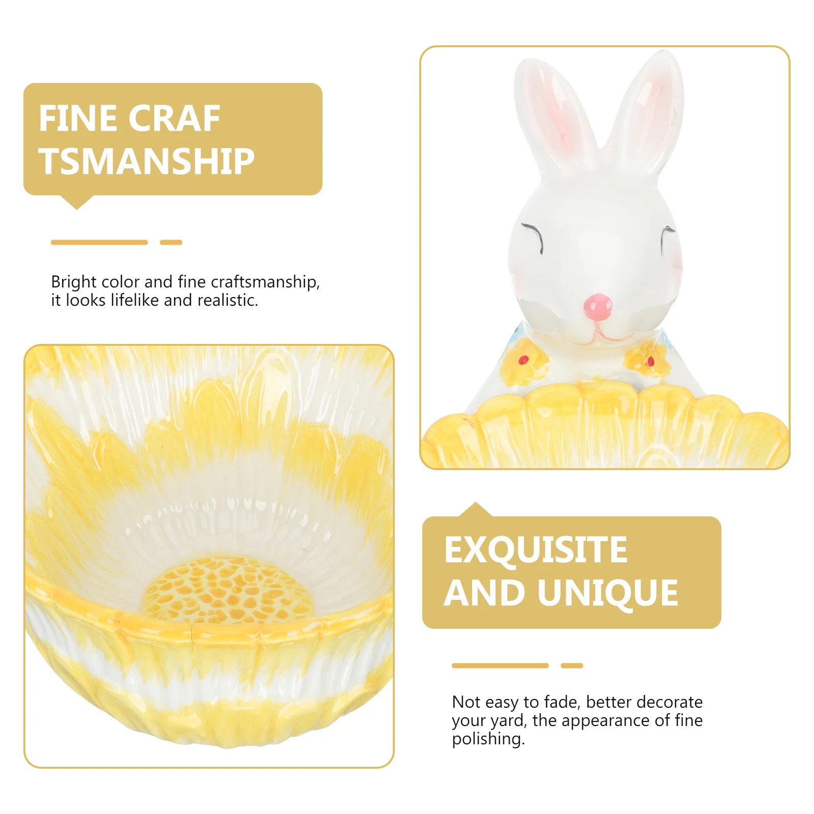 

Rabbit Basket Ceramic Candy Bowl Easter Decor Easter Bunny Food Storage Bowl Tabletop Decoration Candy Container