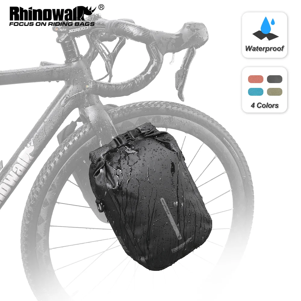 Rhinowalk Waterproof Bike Fork Bag Quick Release 4L/6L Front Fork Bag Electric Scooter Vehicle Bag for Xiaomi Scooter or Bicycle